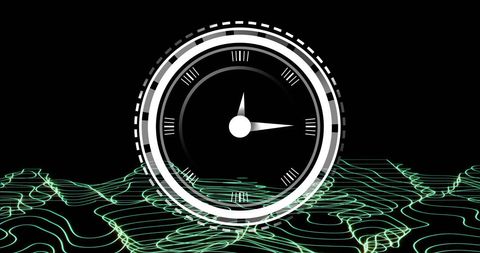 Digital Clock Amidst Data Network Visual - Download Free Stock Images Pikwizard.com