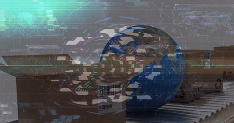 Global supply chain and logistics technology concept