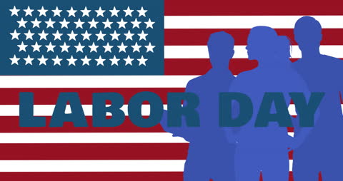 Labor Day Celebration with Diverse Group and USA Flag