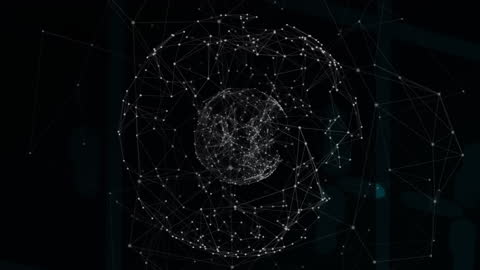 Digital Network Globe Concept with Moving Connections
