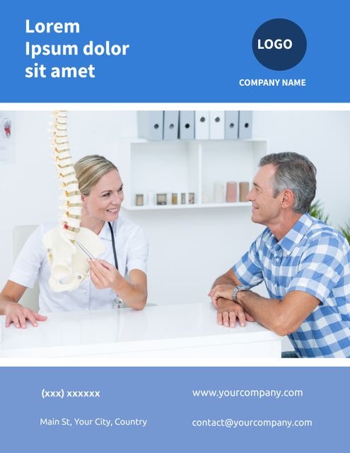 Healthcare Professional Discussing Spinal Health with a Patient in a Medical Office - Download Free Stock Templates Pikwizard.com