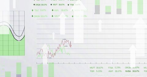 Digital Data and Arrows Showcasing Market Trends - Download Free Stock Images Pikwizard.com