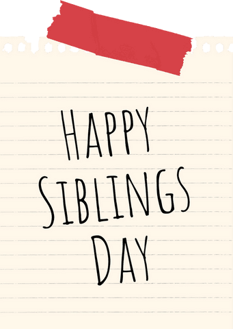 happy siblings day text on lined paper with red tape, transparent background - Download Free Stock Videos Pikwizard.com