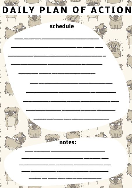 Daily Plan of Action Template with Cute Dog Background - Download Free Stock Templates Pikwizard.com