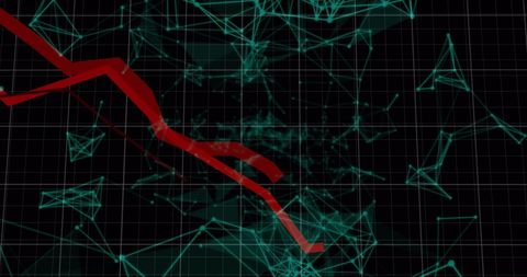 Financial Graph with Red Decline on Digital Network - Download Free Stock Images Pikwizard.com