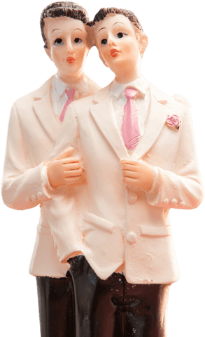 transparent cake topper figurine of gay groom couple in wedding attire - Download Free Stock Videos Pikwizard.com
