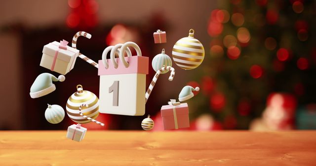 Festive Advent Calendar with Christmas Decorations - Download Free Stock Images Pikwizard.com