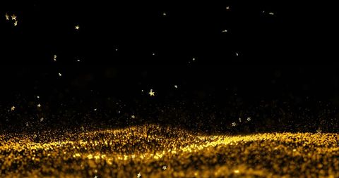 Glittering Stars and Yellow Sparkles on Black Background - Download Free Stock Images Pikwizard.com