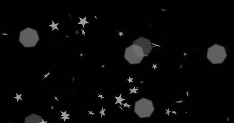 Digital Stars and Lights on Black Background for Festive Events