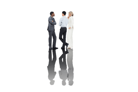 Business Professionals Discussing on Transparent Background