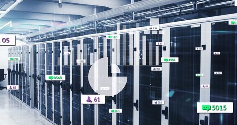 Digital Data Processing in Modern Server Room Setting - Download Free Stock Images Pikwizard.com