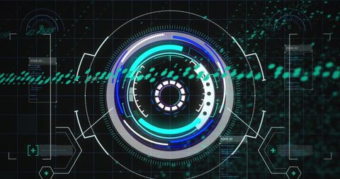 Futuristic Digital Interface Scanning on Dark Background - Download Free Stock Images Pikwizard.com