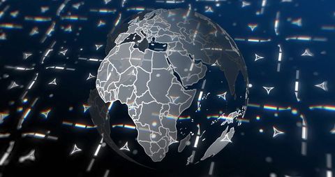 Futuristic Digital Globe with Glowing Network Connectivity