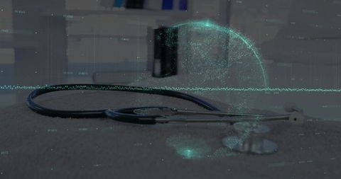 Stethoscope with Holographic Data Projection in Medical Office