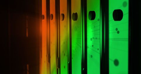 Vibrant Moving Shapes Over Server Room Technology Background - Download Free Stock Images Pikwizard.com