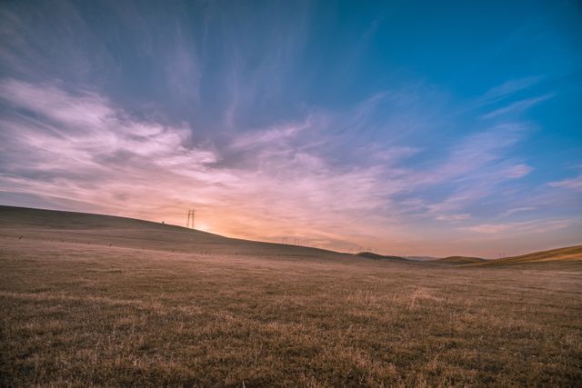 Golden Sunset Over Rolling Hills and Prairie Grass - Download Free Stock Images Pikwizard.com
