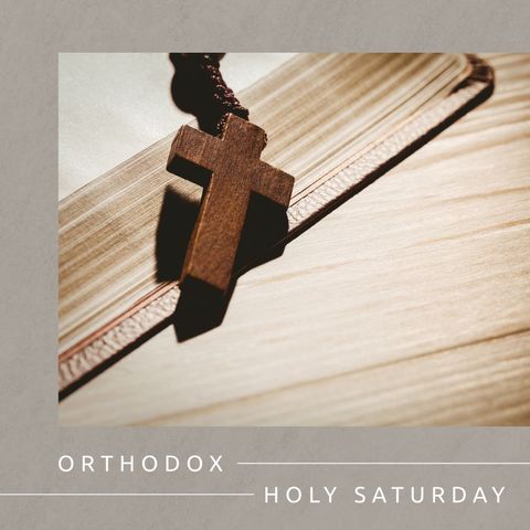 Orthodox holy saturday concept with rosary and cross