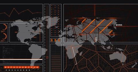 Futuristic Control Console with World Map and Data Visualization - Download Free Stock Images Pikwizard.com