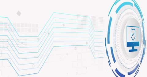 Abstract Cybersecurity Network with Shield Icon - Download Free Stock Images Pikwizard.com