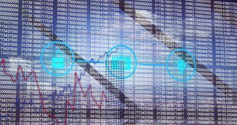 Digital Financial Network Overlay Amid Urban Cityscape