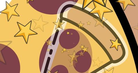 Abstract Pizza Icons with Overlaying Stars - Download Free Stock Images Pikwizard.com