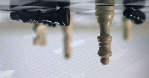 Strategic dominance white pawn reflecting power overfall