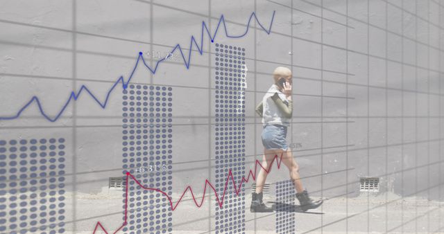 Urban Scene with Overlayed Financial Graphs and Charts - Download Free Stock Images Pikwizard.com