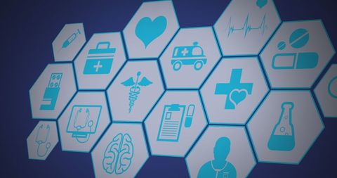 Modern Medical Icons in Hexagonal Interface - Download Free Stock Images Pikwizard.com
