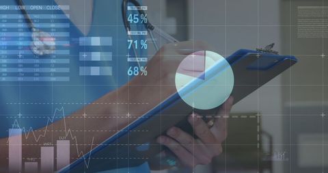 Doctor Analyzing Medical Data with Financial Graph Overlap