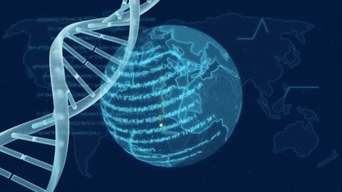 Digital World Infused with DNA and Data Concepts