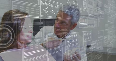 Professional Collaboration with Futuristic Technology Interface