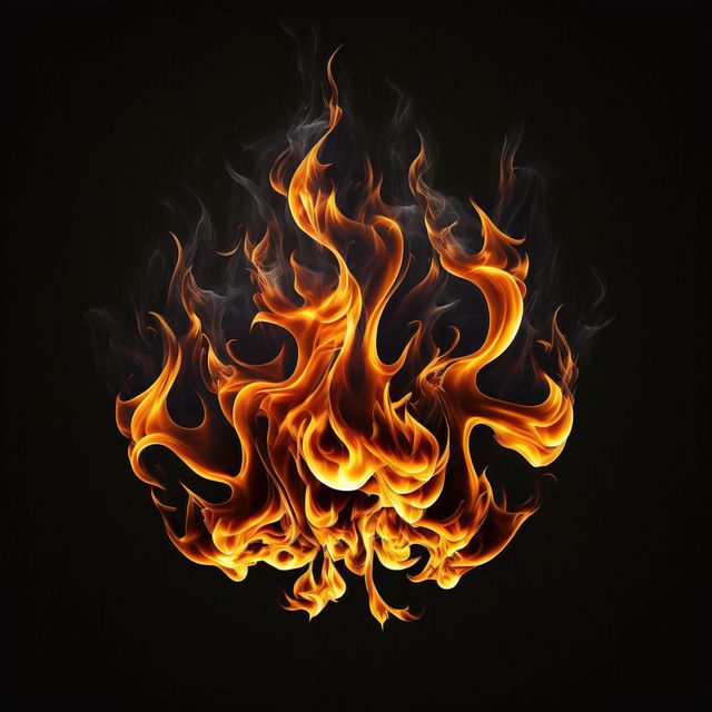Detailed fire flames and smoke on black background, created using generative ai technology - Download Free Stock Photos Pikwizard.com