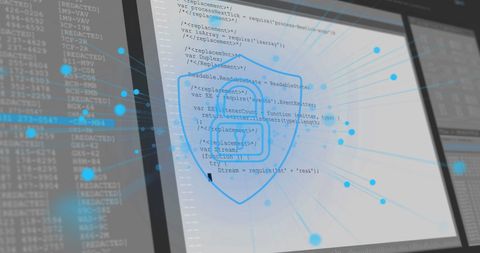 Digital Security Graphic with Code and Padlock Icon - Download Free Stock Images Pikwizard.com
