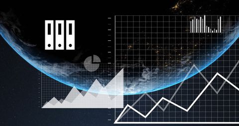Global Data Analytics with Digital Interface in Space - Download Free Stock Images Pikwizard.com