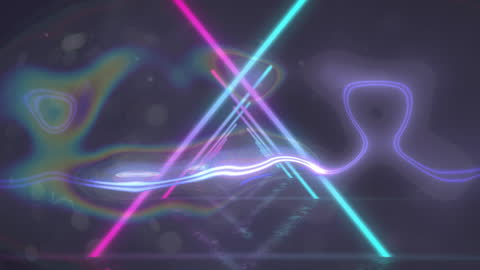 Futuristic Neon Light Shapes with Animated Triangles