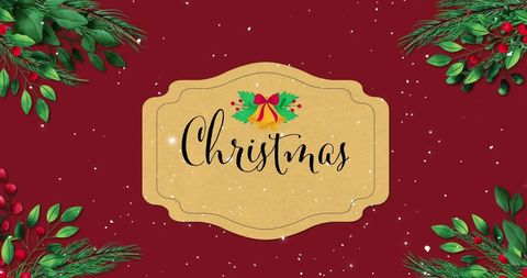 Festive Christmas Greeting Card with Snowflakes and Seasonal Foliage - Download Free Stock Images Pikwizard.com