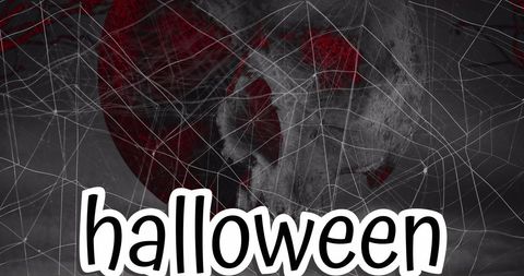 Halloween Text with Spider Web on Dark Spooky Background - Download Free Stock Images Pikwizard.com