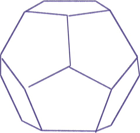 Transparent Geometric Dodecahedron Polygon Illustration