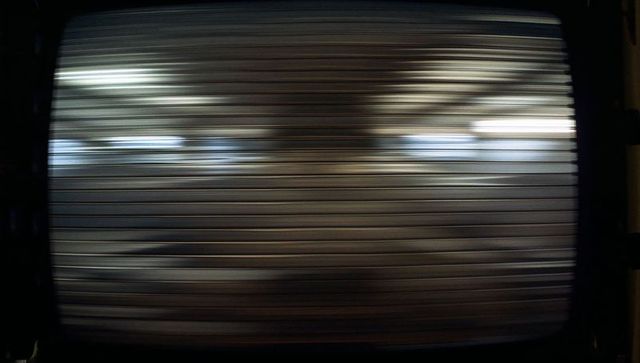 Abstract Metal Roller Shutter in Industrial Interior