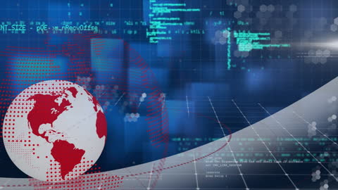 Globe and Data Streams in Digital Network Animation