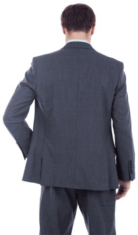 Transparent Businessman in Suit Standing with Hand on Hip from Behind