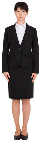 Professional Asian Businesswoman Standing on Transparent Background