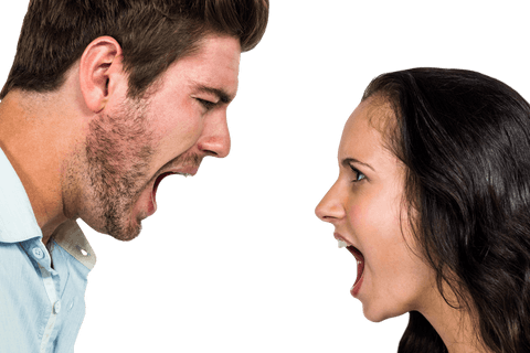 Transparent Angry Couple Yelling Face to Face - Download Free Stock Videos Pikwizard.com