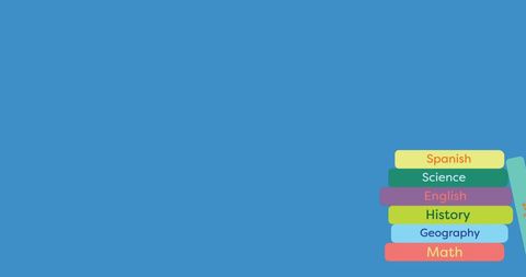 Colorful Stacked Educational Books on Blue Background - Download Free Stock Images Pikwizard.com