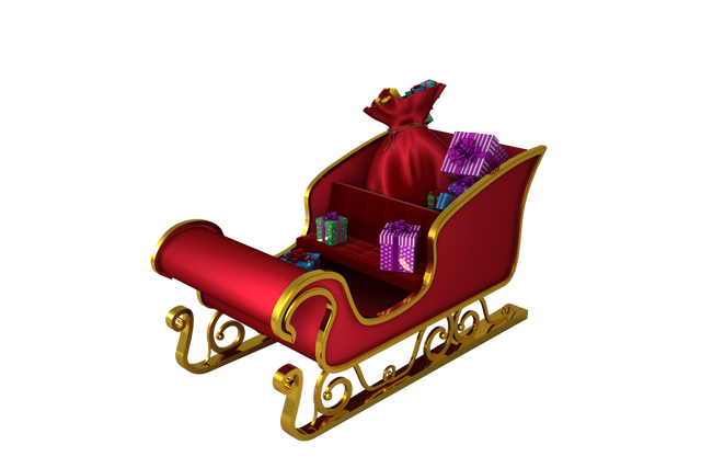 Red and Gold Transparent Santa Sleigh Filled with Gifts - Download Free Stock Videos Pikwizard.com