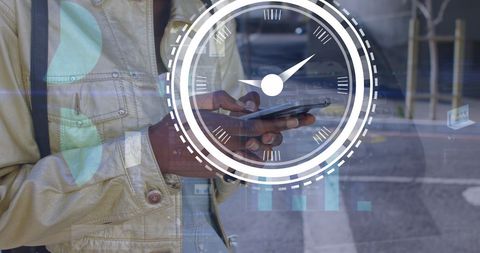 Digital Connectivity Illustrated by Person Using Smartphone