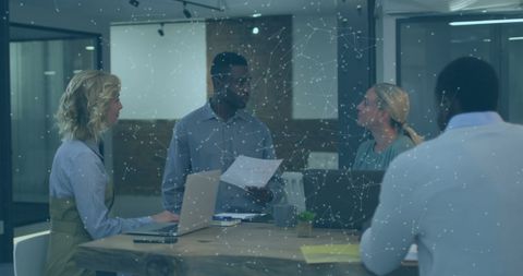 Digital Networking and Business Collaboration in Modern Office