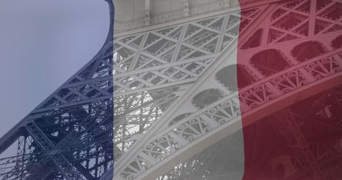 French Flag Overlaid on Eiffel Tower Celebrating Patriotism - Download Free Stock Images Pikwizard.com