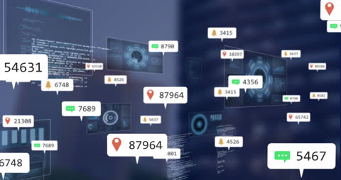 Futuristic Social Media Iconography with Data Streams