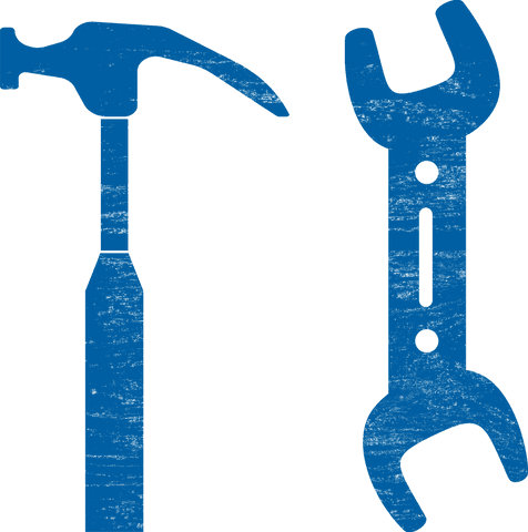 blue transparent hammer and wrench symbols on plain background - Download Free Stock Videos Pikwizard.com